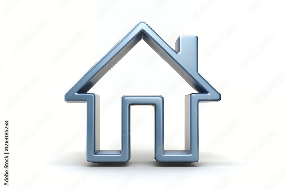 3d house model for real estate and mortgage Simple house on white floor with empty wall background in real estate sale or property Logo house. 3d house model for real estate and mortgage Simple house on white floor with empty wall background in real estate sale or property Logo house.