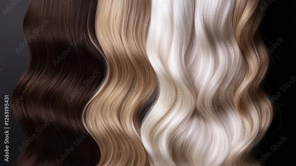 Fototapeta premium Stylish Hair Color Samples for Trendy Looks