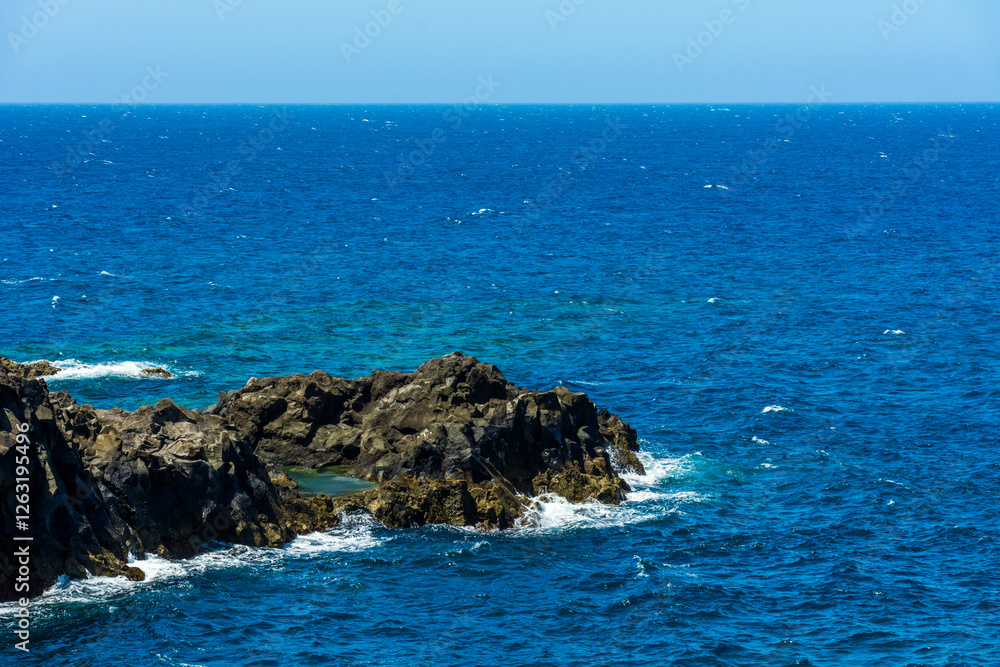 Los Hervideros is a volcanic coastline attraction in the island of Lanzarote, Canary Islands Los Hervideros is a volcanic coastline attraction in the island of Lanzarote, Canary Islands