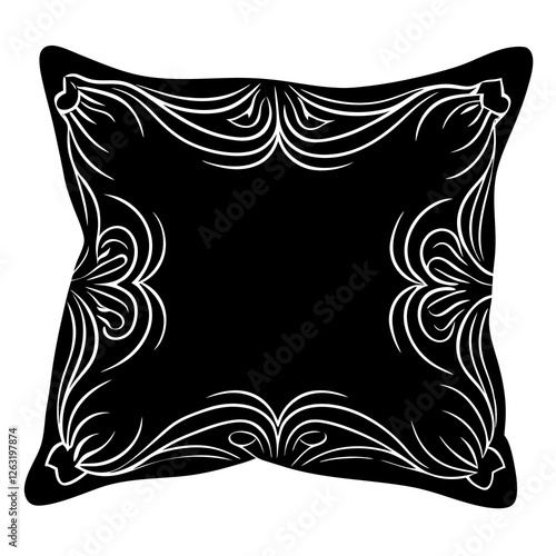 Sofa pillow featuring a softly sculpted indentation silhouette vector illustration 