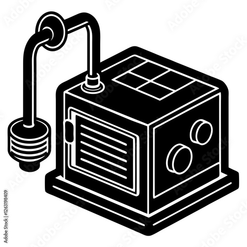 Ventilator machine  silhouette vector illustration 