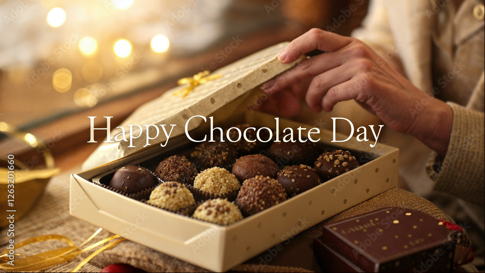 custom made wallpaper toronto digitalBox of Assorted Chocolates with "Happy Chocolate Day" Message