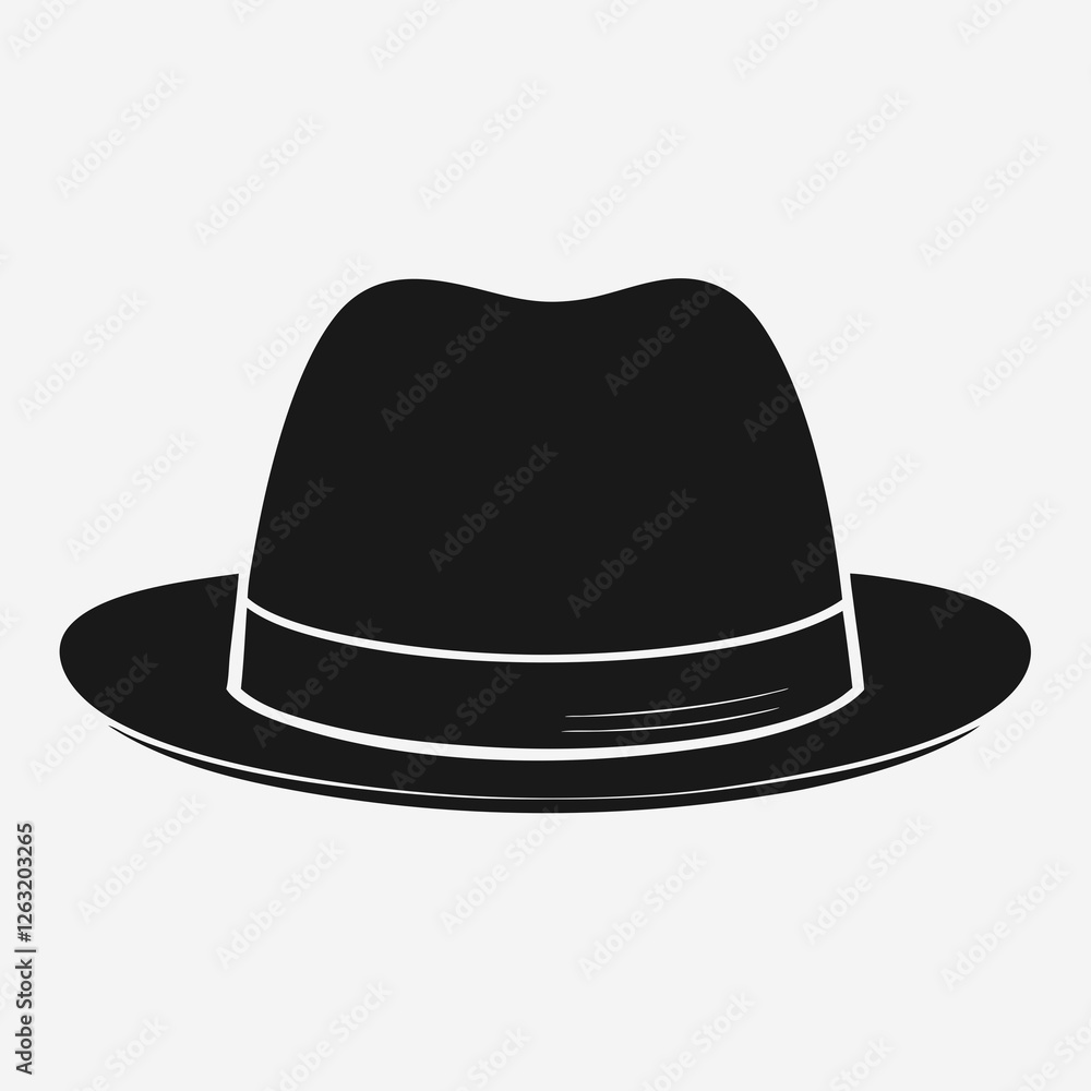 Classic Fedora Hat Icon for Fashion Logos. Classic Fedora Hat Icon for Fashion Logos.
