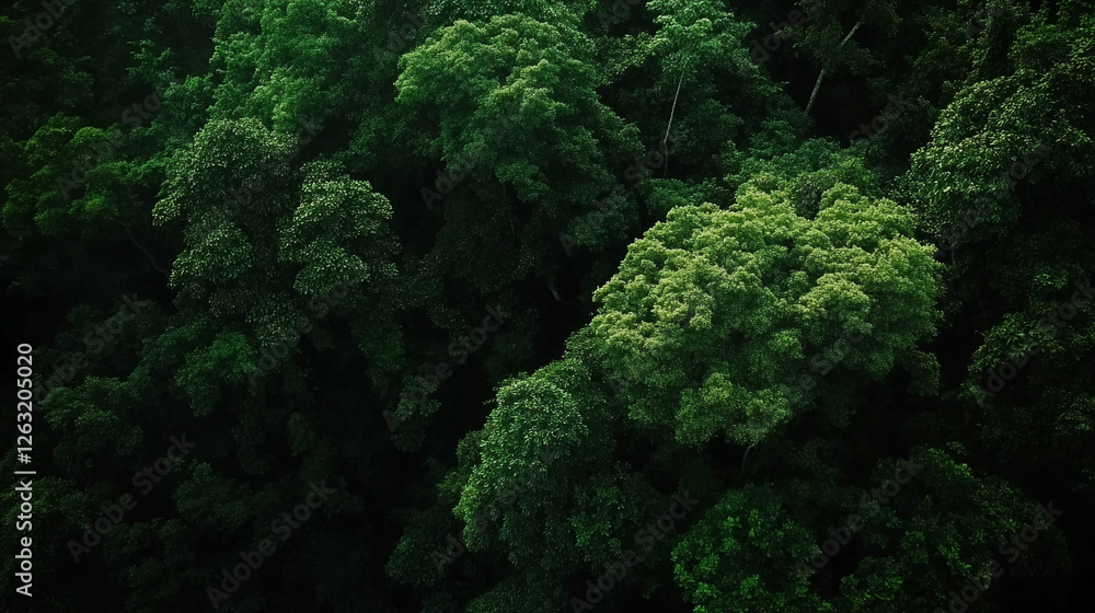 Obraz premium Lush Green Canopy Aerial View Nature Forest Trees Wood Life Scene Image Photo Leaves Summer Spring 