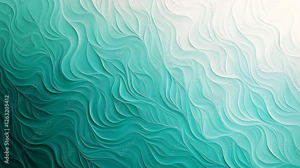 Obraz premium Abstract Teal Wave Pattern Gradient Design