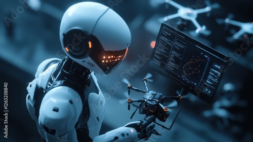 Futuristic AI Agent Providing Disaster Response Solutions.