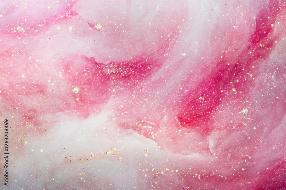 Fototapeta premium Abstract pink and white galaxy with stars and glitter 