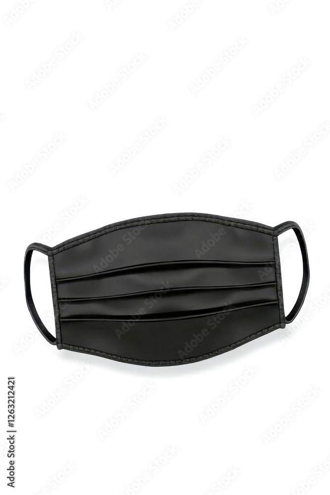 black pleated face mask with smooth texture and simple black pleated face mask with smooth texture and simple