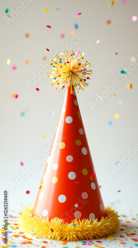 party hat with confetti