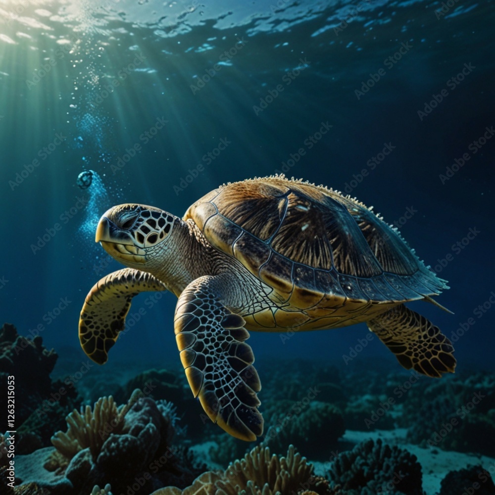 Obraz premium green sea turtle