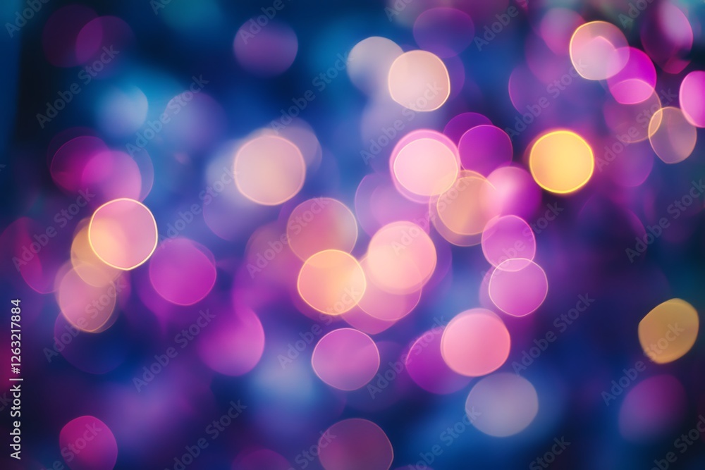 Fototapeta premium Vibrant Bokeh Lights in Purple and Pink Hues