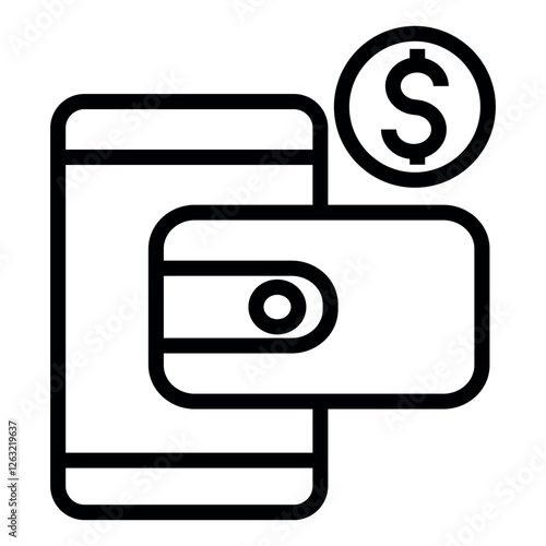 mobile wallet vector icon