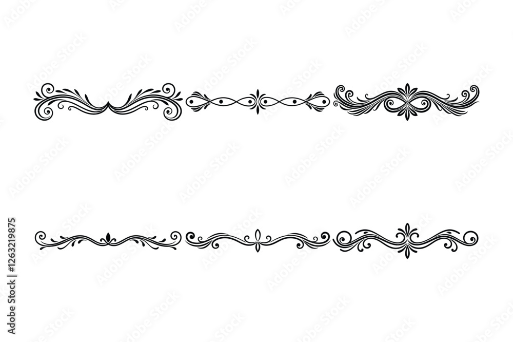 Obraz premium set border line art illustration vector 
