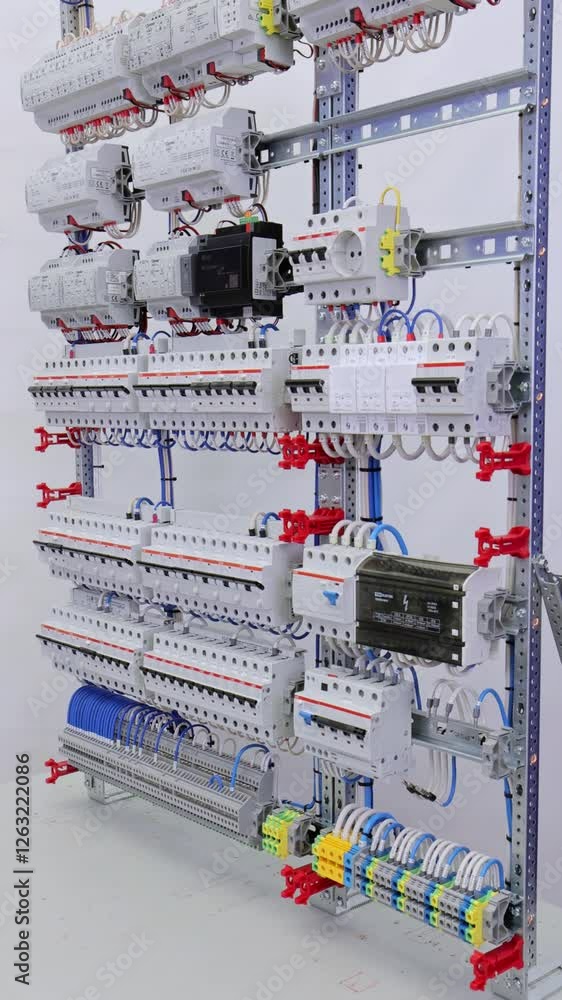 An electrical panel for the organization of electricity supply to the apartment. Close-up. Soft focus. An electrical panel for the organization of electricity supply to the apartment. Close-up. Soft focus.