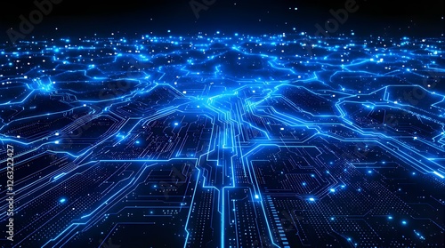 Blue Futuristic Networking Technology Background