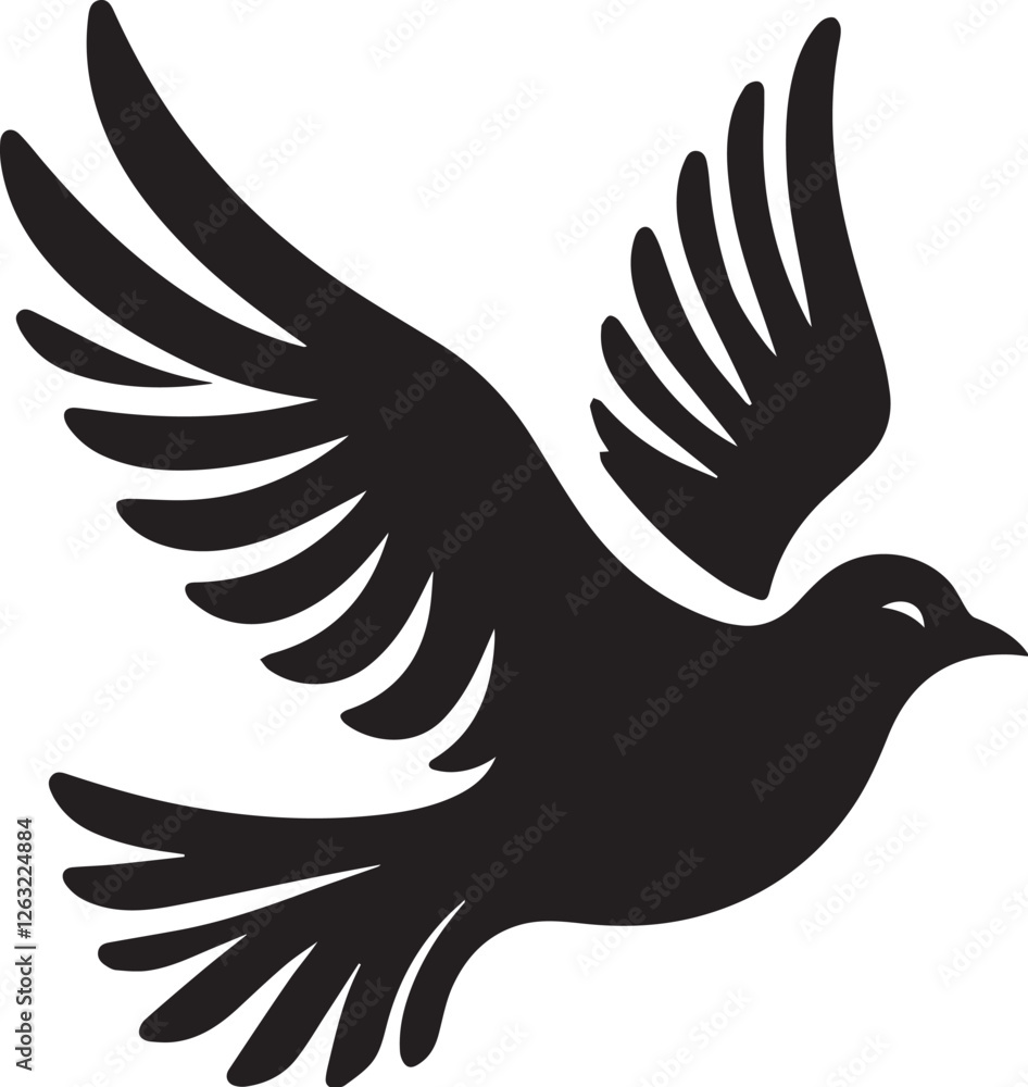 Obraz premium A flying bird Vector Silhouette.