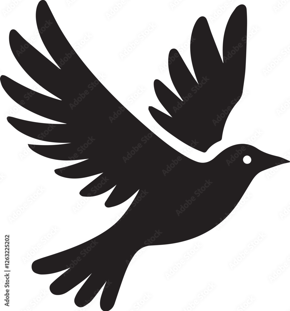 Obraz premium A flying bird Vector Silhouette.