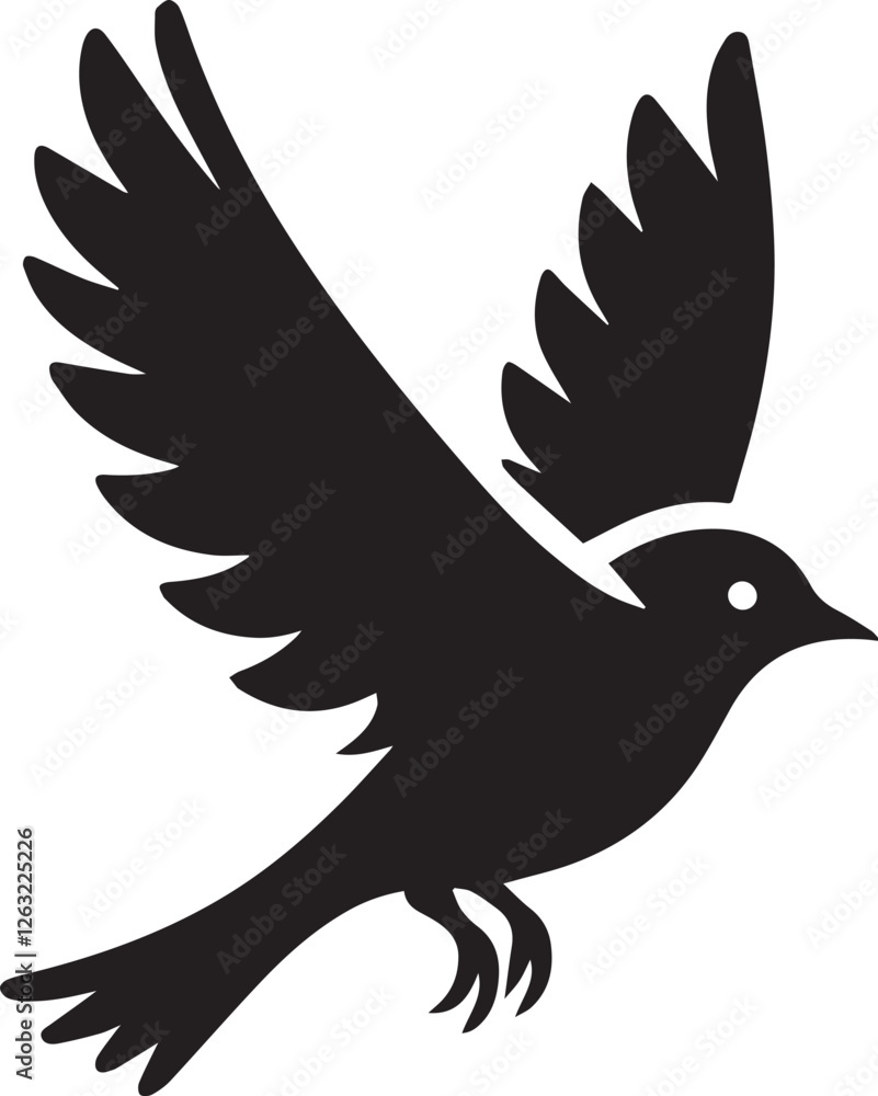 Obraz premium A flying bird Vector Silhouette.