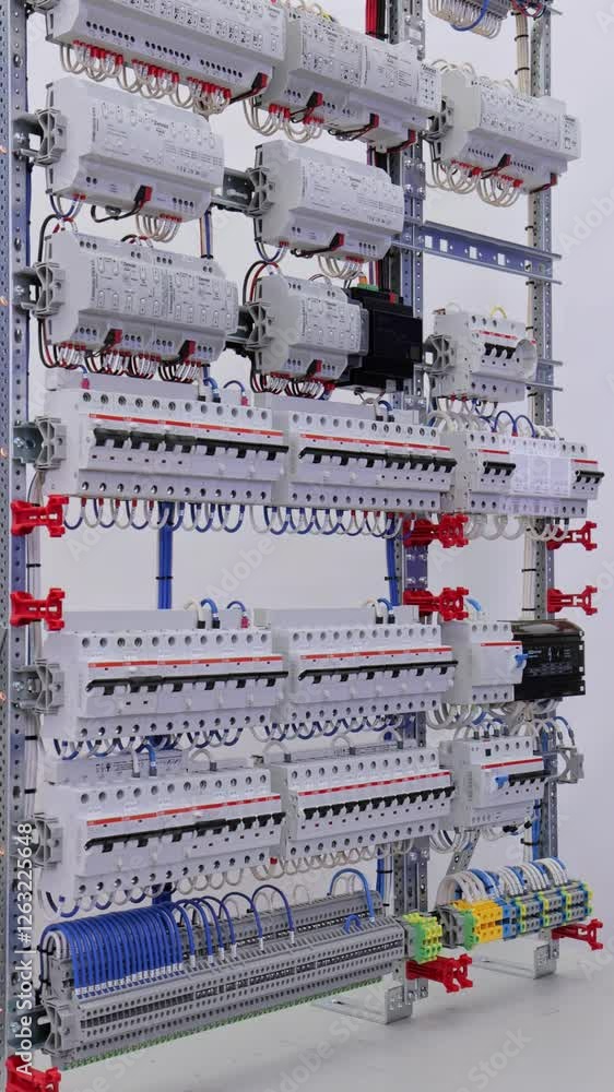 An electrical panel for the organization of electricity supply to the apartment. Close-up. Soft focus. An electrical panel for the organization of electricity supply to the apartment. Close-up. Soft focus.