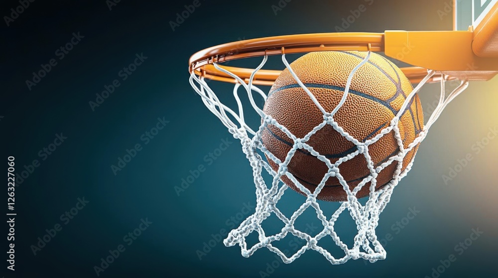 Fototapeta premium Basketball Swish: Net Shot