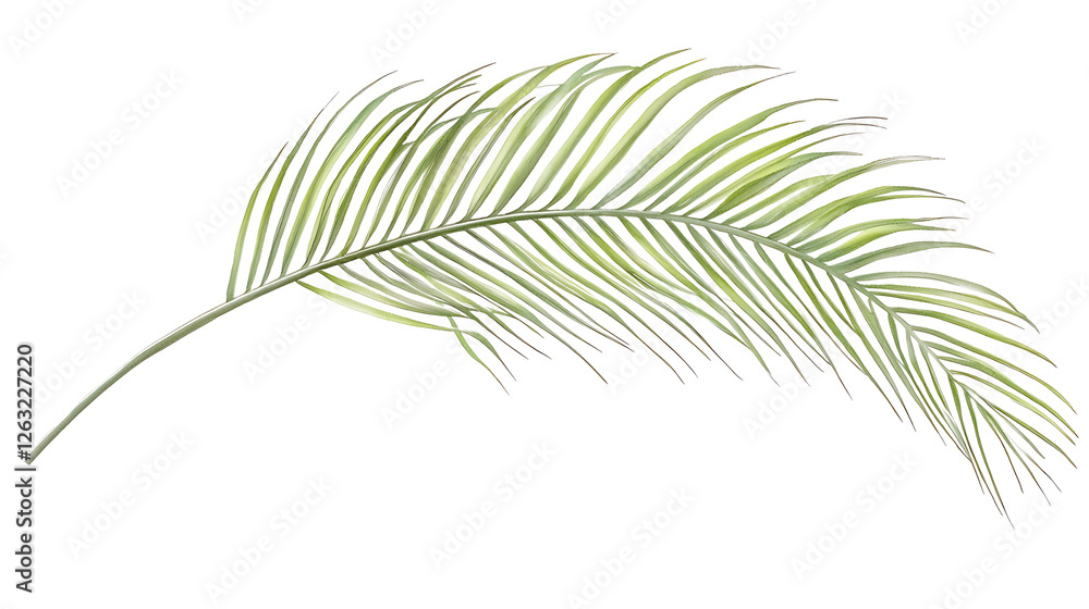 Isolated Tropical Palm Leaf on Black Background for Exotic Decoration Isolated Tropical Palm Leaf on Black Background for Exotic Decoration