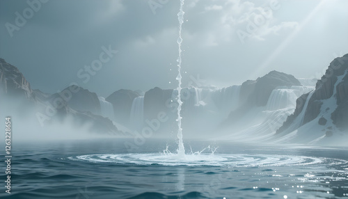 falls in winter landscape, or dramatic-themed projects.