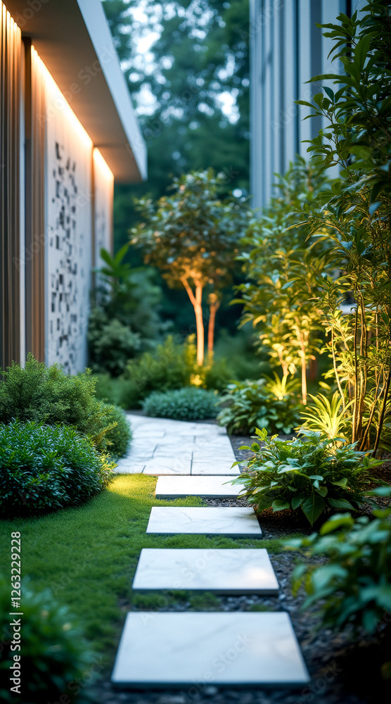 Fototapeta premium serene path illuminated at twilight