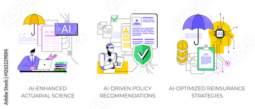 AI for Insurance Companies abstract concept vector illustrations.