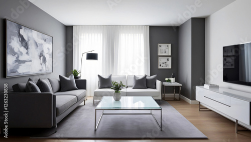 Living room design, Contemporary style, living room model