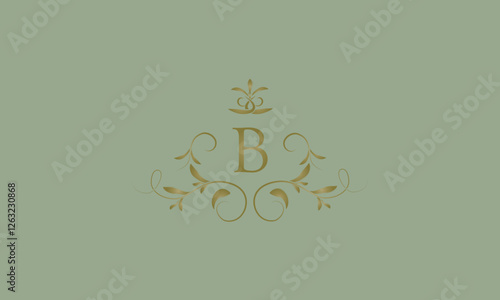 Elegant emblem logo with exquisite letter B. Business monogram emblem icon, symbol. Vector illustration.