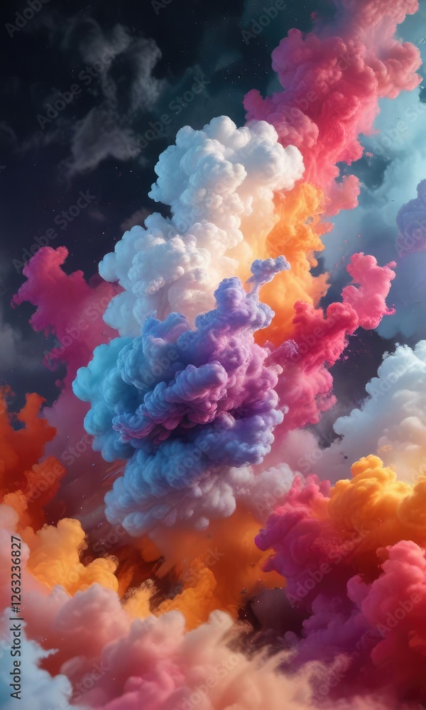 Swirling clouds of color in a dynamic composition , abstract paint background, background, canvas Swirling clouds of color in a dynamic composition , abstract paint background, background, canvas