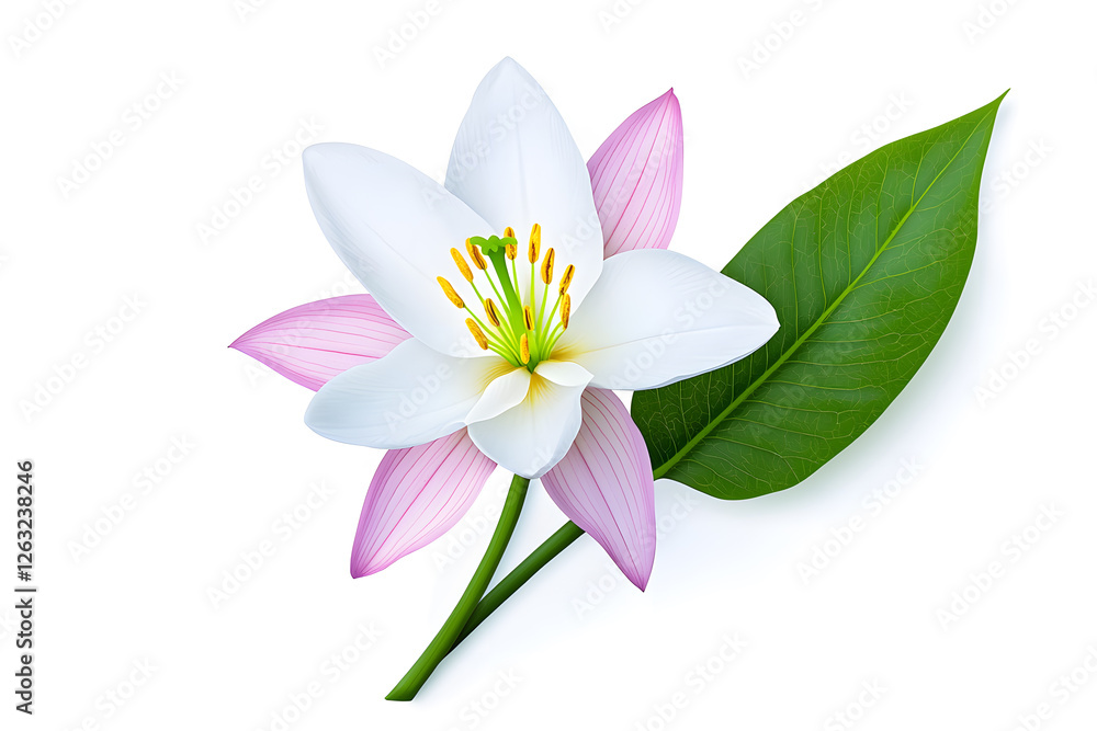 Fototapeta premium Pink Lotus flower blossom isolated on white background. Water lily flower close up