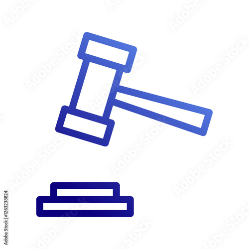 Gradient Gavel Icon Representing Legal Authority