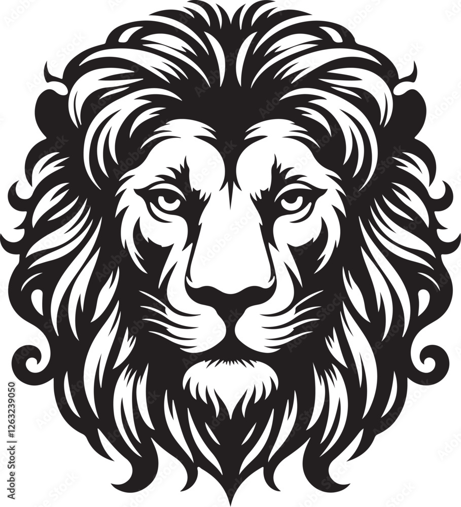 Lion head silhouette vector art illustration Lion head silhouette vector art illustration
