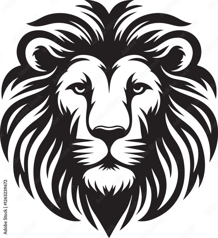Lion head silhouette vector art illustration Lion head silhouette vector art illustration