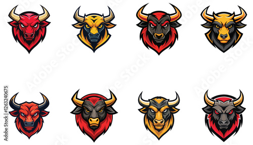 vector illustration of a set of red devil