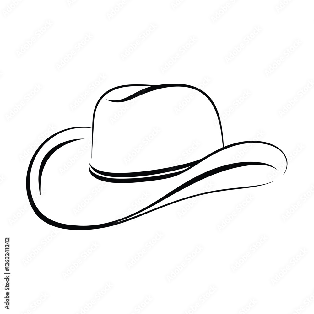 Minimalist Cowboy Hat Design for Western Branding. Minimalist Cowboy Hat Design for Western Branding.