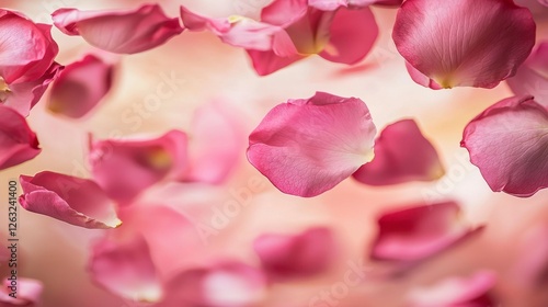 Falling Pink Rose Petals Abstract Romantic Backdrop Image