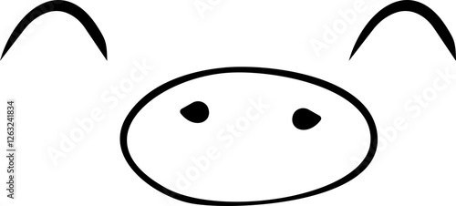Pet mouth comic cute line doodle drawing. Set lips, noses and whiskers animal characters. Funny heart nose, hand drawn faces.