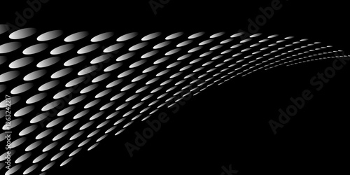 Black and white Monochrome Halftone Pattern Background with Dotted Circles. Spiraling dots radiating from the center, evoking a sense of modern elegance. pattern metal grid background. Illustration.