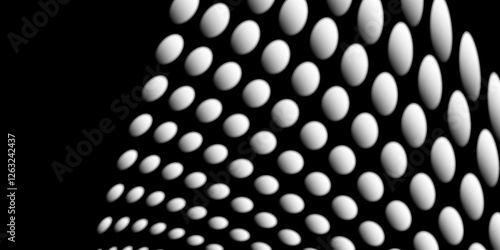 Black and white Monochrome Halftone Pattern Background with Dotted Circles. Spiraling dots radiating from the center, evoking a sense of modern elegance. pattern metal grid background. Illustration.