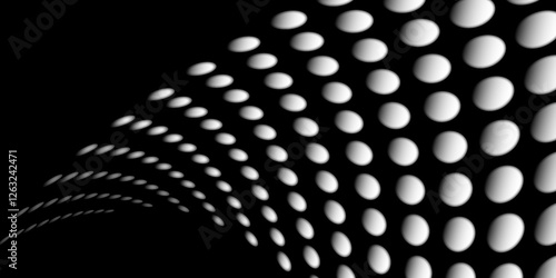 Black and white Monochrome Halftone Pattern Background with Dotted Circles. Spiraling dots radiating from the center, evoking a sense of modern elegance. pattern metal grid background. Illustration.