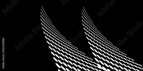 Black and white Monochrome Halftone Pattern Background with Dotted Circles. Spiraling dots radiating from the center, evoking a sense of modern elegance. pattern metal grid background. Illustration.