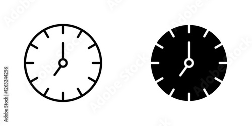 Clock seven icons thin line illustrations designs photo