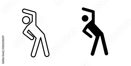 Fitness exercise icons thin line illustrations designs