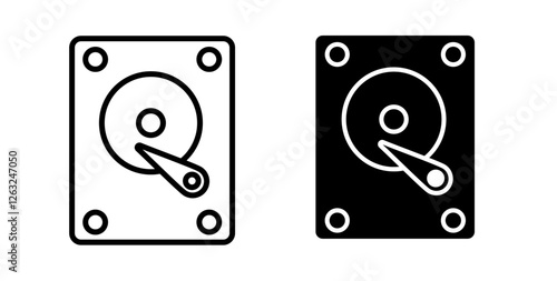 Hard Disk icons thin line illustrations designs