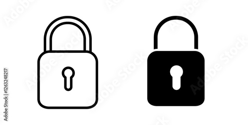 Lock icons thin line illustrations designs