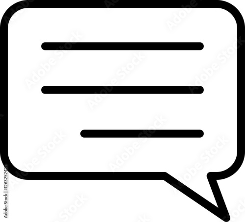 Chat icon. Blank white speech bubble in flat design, chatting box, message box icon. Balloon doodle style of thinking sign symbol. Speech bubble isolated on background.