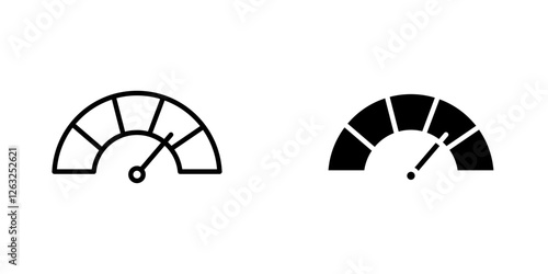 Tachometer icons thin line illustrations designs