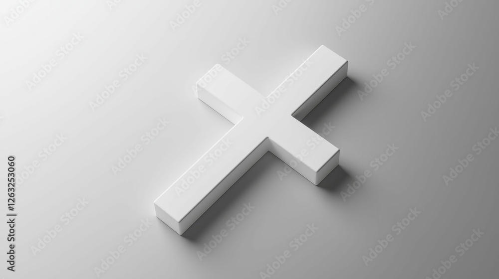 Fototapeta premium Christian Symbol of Faith and Redemption on Light Surface